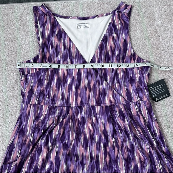 NWT Eddie Bauer Purple and Pink Ikat Aster Crossover Dress Outdoors Size Small - Picture 7 of 11